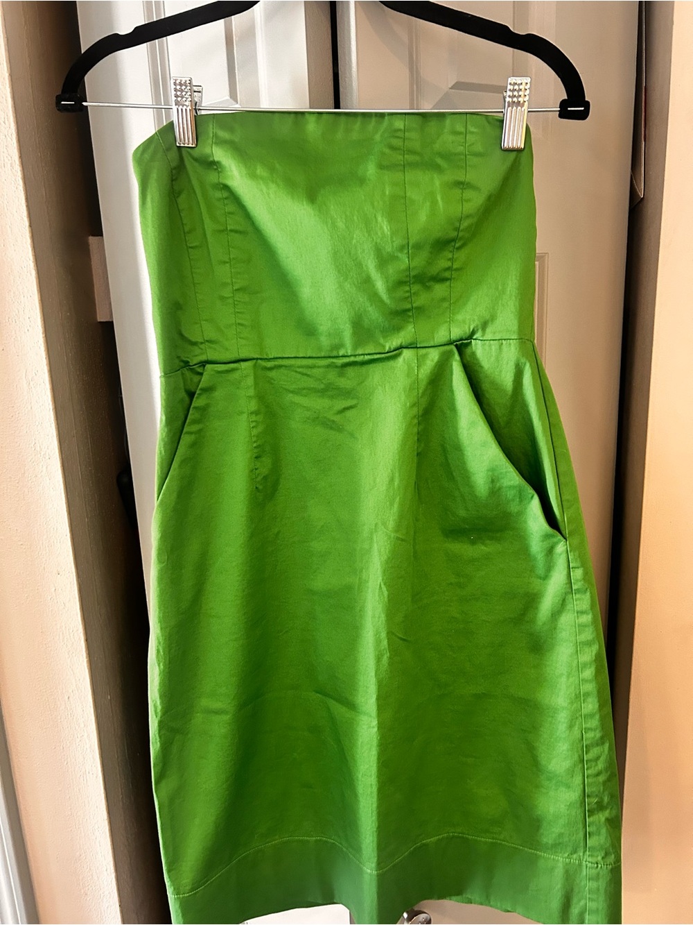 New York & Company Strapless Green Mini Dress